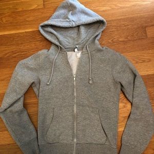 grey zip up hoodie
